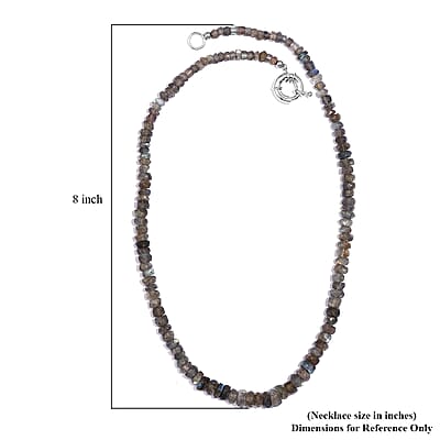 Malagasy Labradorite 152.10 ctw Necklace 20 Inches in Platinum Bond
