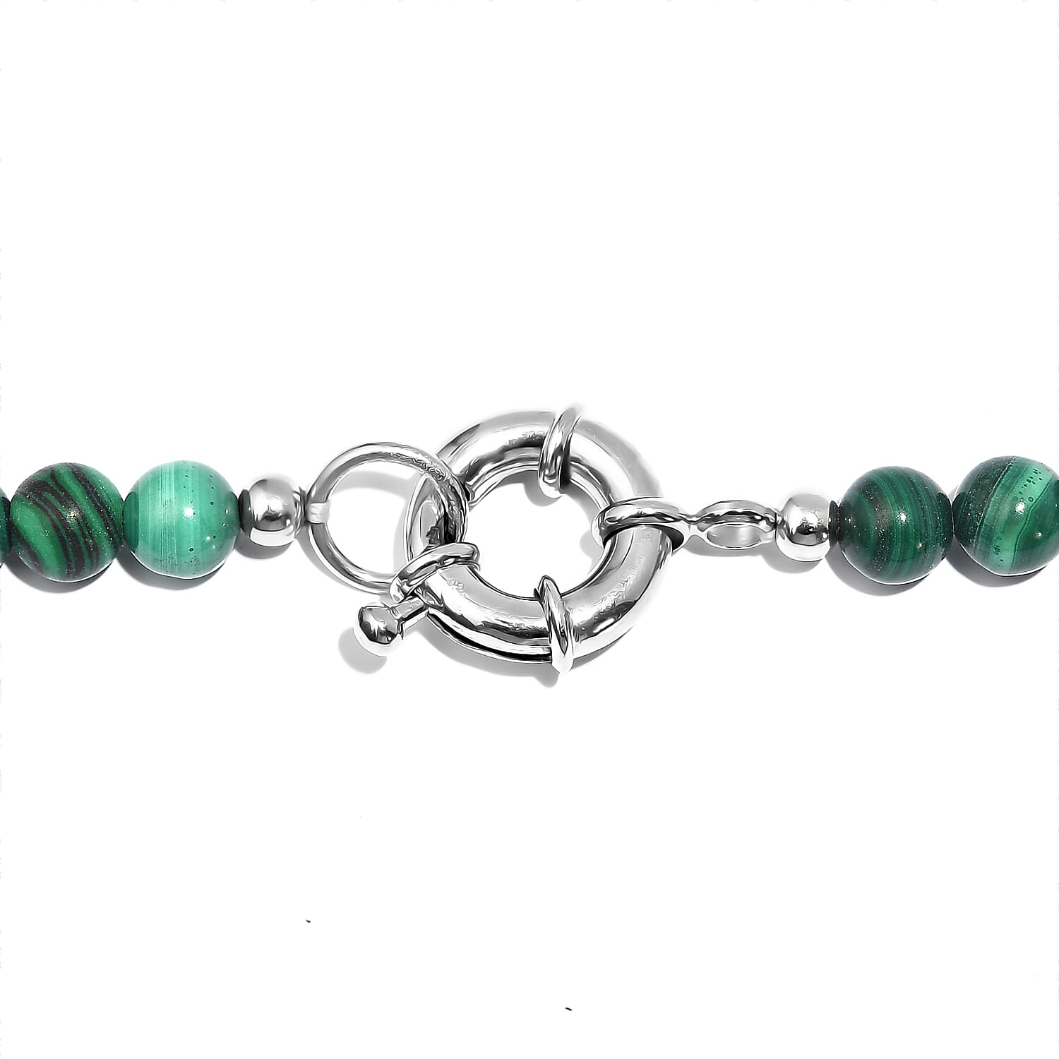 African Malachite 251.00 ctw Necklace 20 Inches in Platinum Bond 