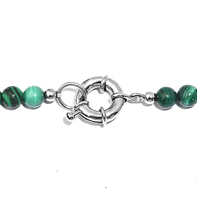African Malachite 251.00 ctw Necklace 20 Inches in Platinum Bond 