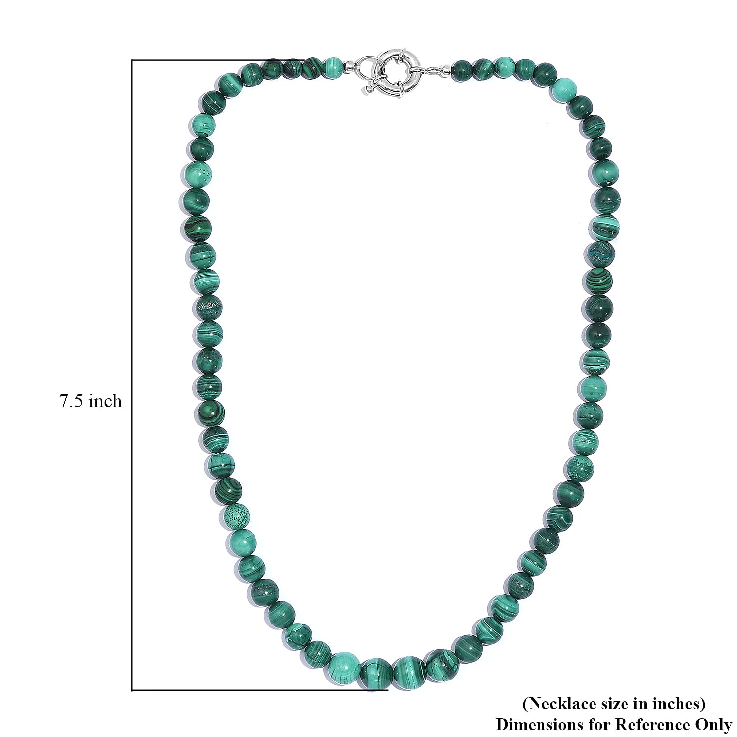 African Malachite 251.00 ctw Necklace 20 Inches in Platinum Bond 