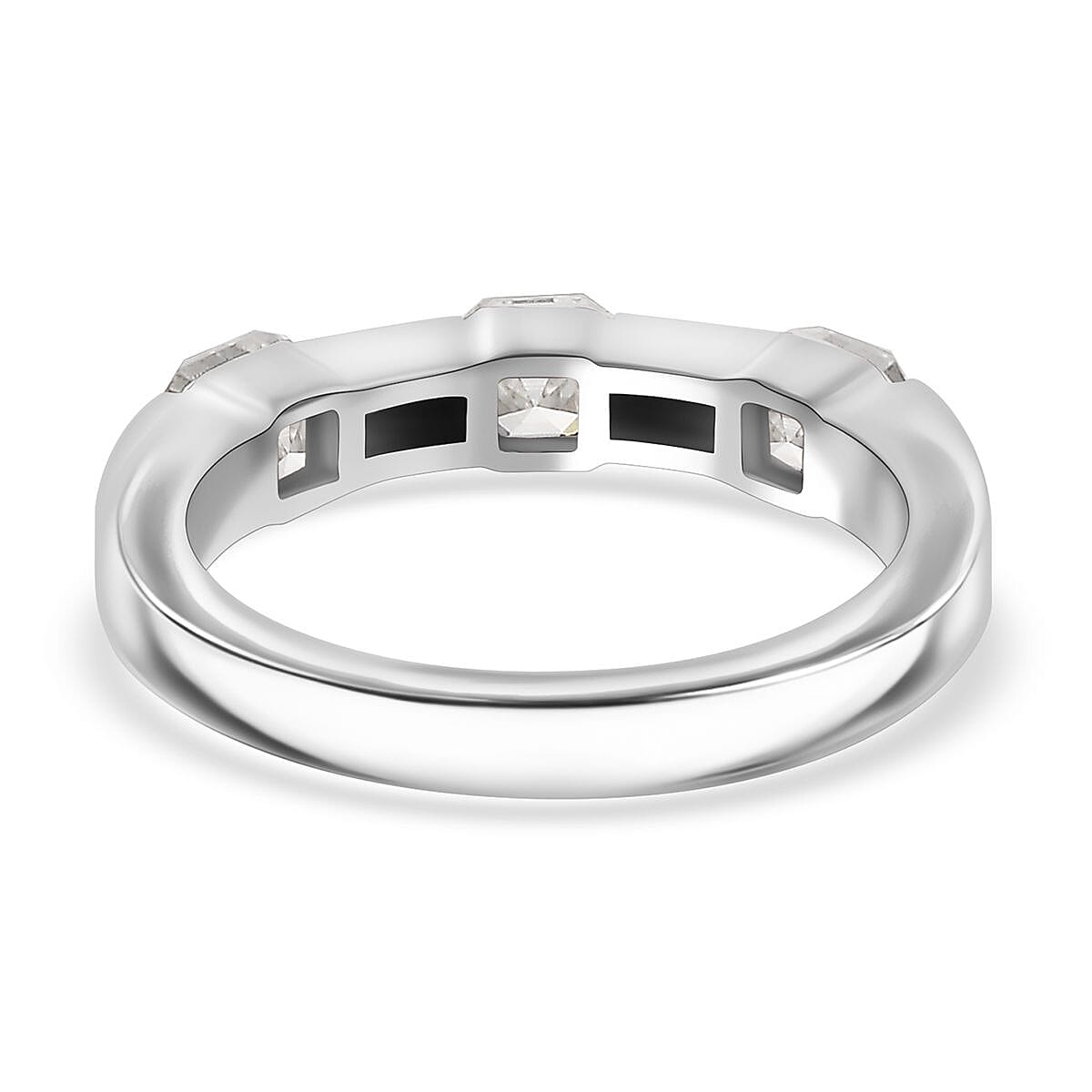 Moissanite 1.20 ctw Ring in Rhodium Over Sterling Silver (Size 10.0)