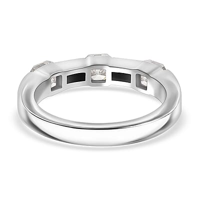 Moissanite 1.20 ctw Ring in Rhodium Over Sterling Silver (Size 10.0)