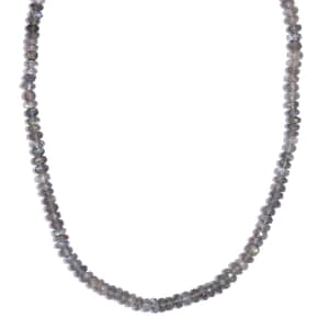 Malagasy Labradorite 380.00 ctw Necklace 18 Inches in Rhodium Over Sterling Silver 