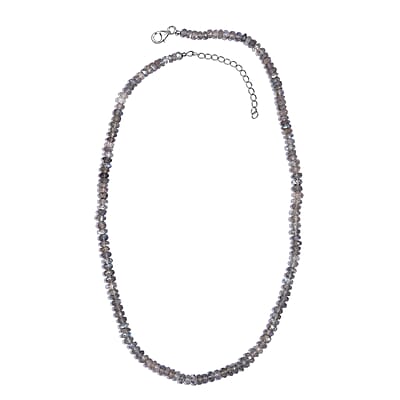 Malagasy Labradorite 380.00 ctw Necklace 18 Inches in Rhodium Over Sterling Silver 