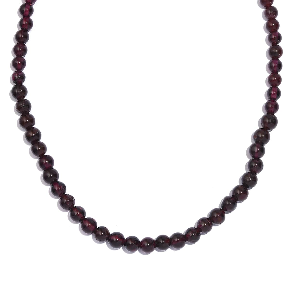 Orissa Rhodolite Garnet Beaded 97.50 ctw Necklace 20 Inches in Stainless Steel image number 0