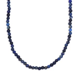 Lapis Lazuli Beaded 78.00 ctw Necklace 20 Inches in Stainless Steel 