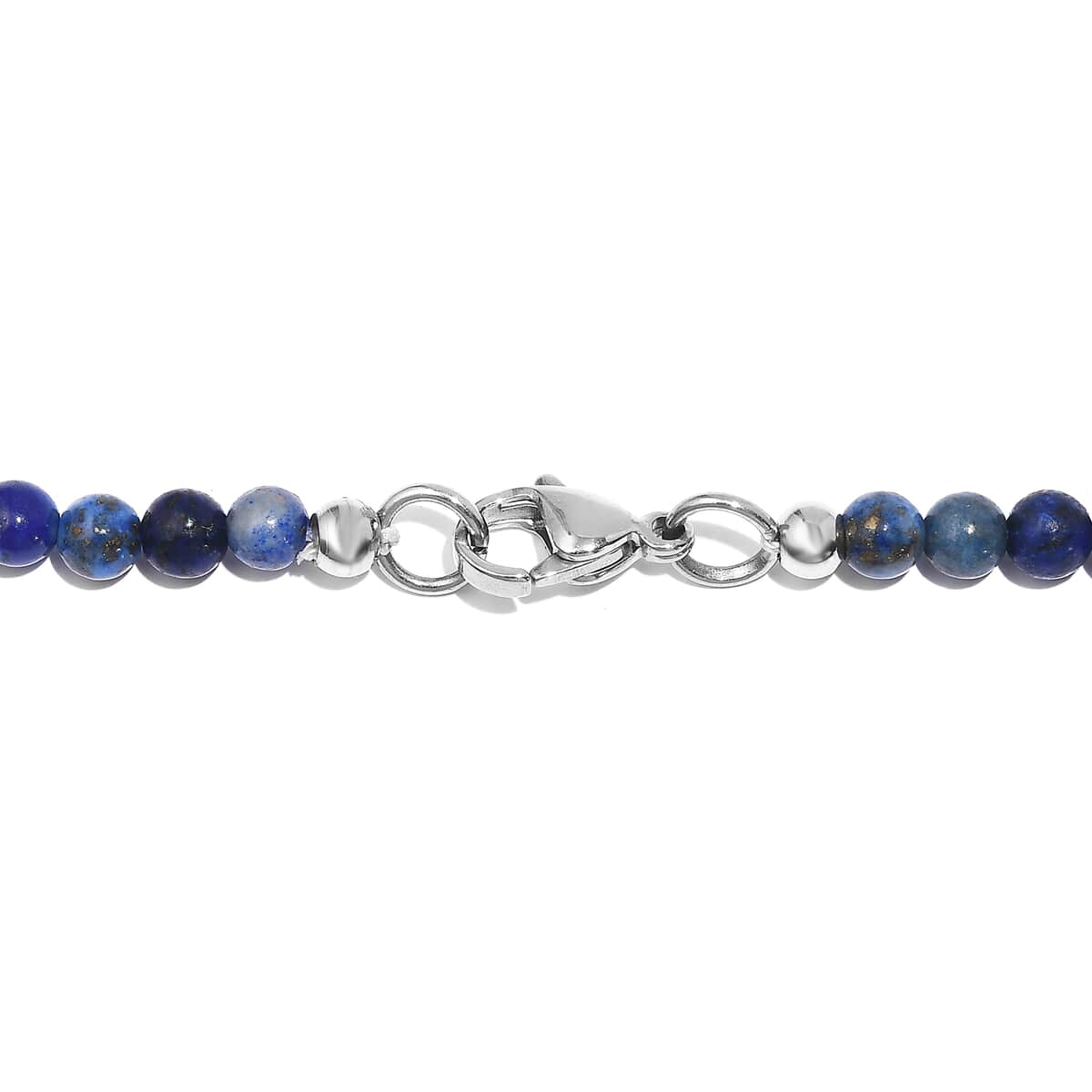 Lapis Lazuli Beaded 78.00 ctw Necklace 20 Inches in Stainless Steel  image number 4