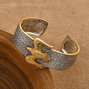 Doorbuster D'Joy Bali Legacy Tulang Naga Eagle Cuff Bracelet in 22K Vermeil YG Over and Sterling Silver (7.25 In) 27.80 Grams