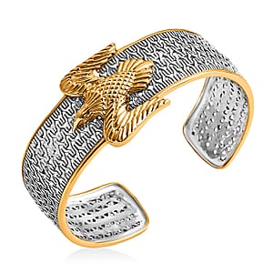 Doorbuster D'Joy Bali Legacy Tulang Naga Eagle Cuff Bracelet in 22K Vermeil YG Over and Sterling Silver (7.25 In) 27.80 Grams