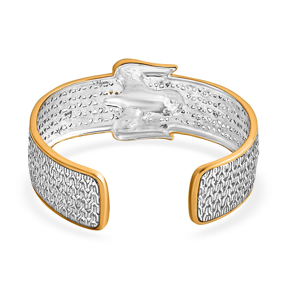 Doorbuster D'Joy Bali Legacy Tulang Naga Eagle Cuff Bracelet in 22K Vermeil YG Over and Sterling Silver (7.25 In) 27.80 Grams image number 5