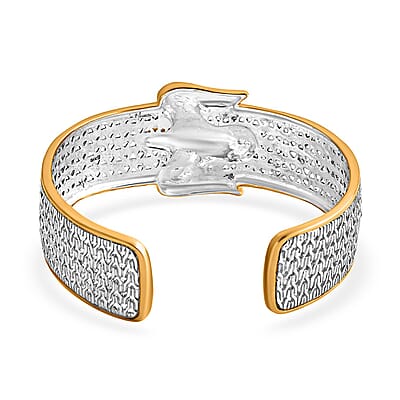 D'Joy Bali Legacy Tulang Naga Eagle Cuff Bracelet in 22K Vermeil YG Over and Sterling Silver (7.25 In) 27.80 Grams