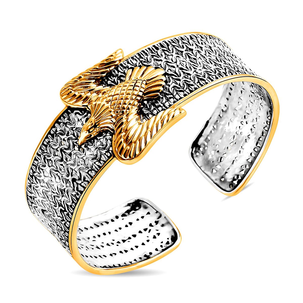  D'Joy Bali Legacy Borobudur Eagle Cuff Bracelet in 22K Vermeil YG Over and Sterling Silver (7.25 In) 28 Grams image number 3