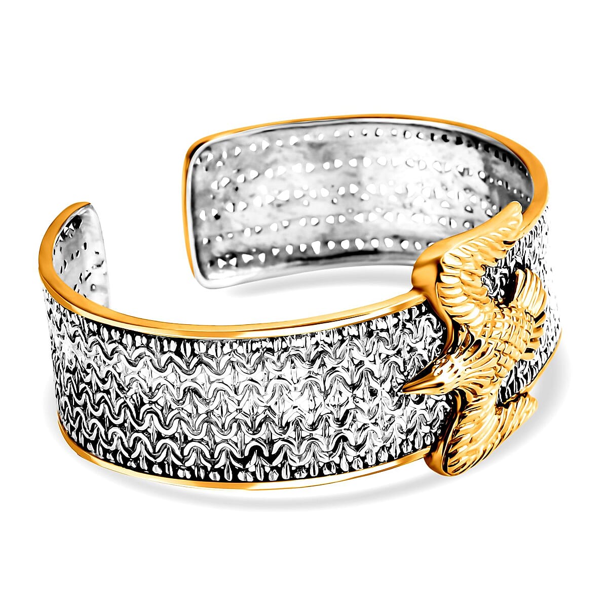  D'Joy Bali Legacy Borobudur Eagle Cuff Bracelet in 22K Vermeil YG Over and Sterling Silver (7.25 In) 28 Grams image number 4