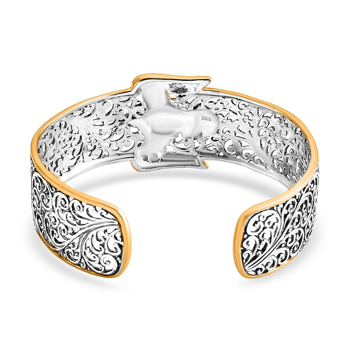  D'Joy Bali Legacy Filigree Eagle Cuff Bracelet in 22K Vermeil YG Over and Sterling Silver (7.25 In) 27.10 Grams image number 5