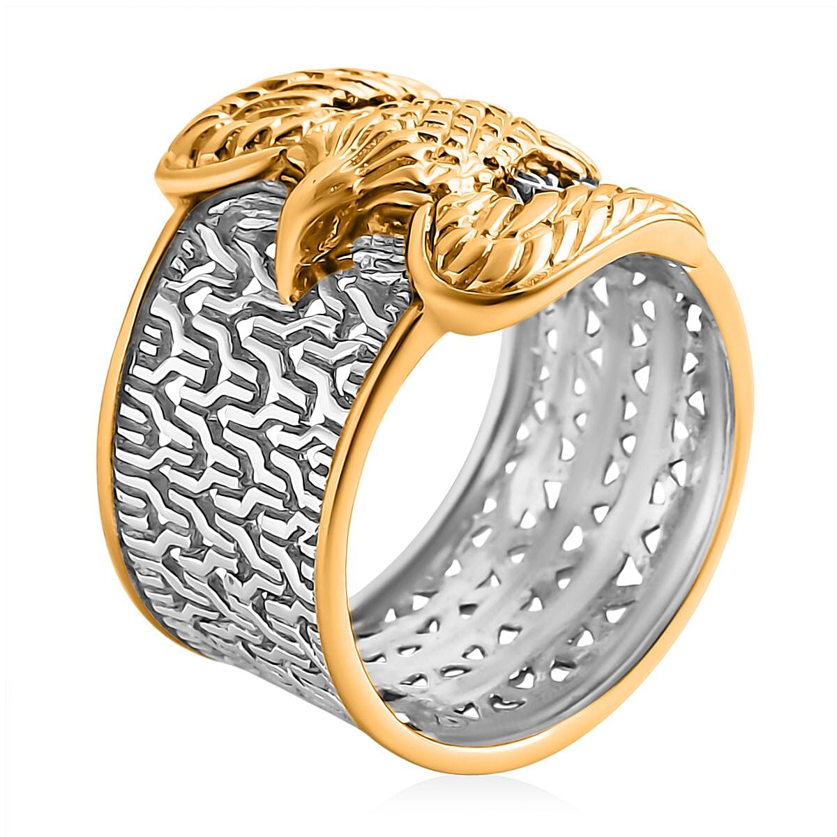 Doorbuster D'Joy Bali Legacy Tulang Naga Eagle Ring in 22K Vermeil YG Over and Sterling Silver (Size 7.0) 6.15 Grams image number 3