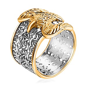  D'Joy Bali Legacy Borobudur Eagle Ring in 22K Vermeil YG Over and Sterling Silver (Size 6.0) 5.75 Grams