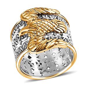  D'Joy Bali Legacy Borobudur Eagle Ring in 22K Vermeil YG Over and Sterling Silver (Size 9.0) 5.75 Grams