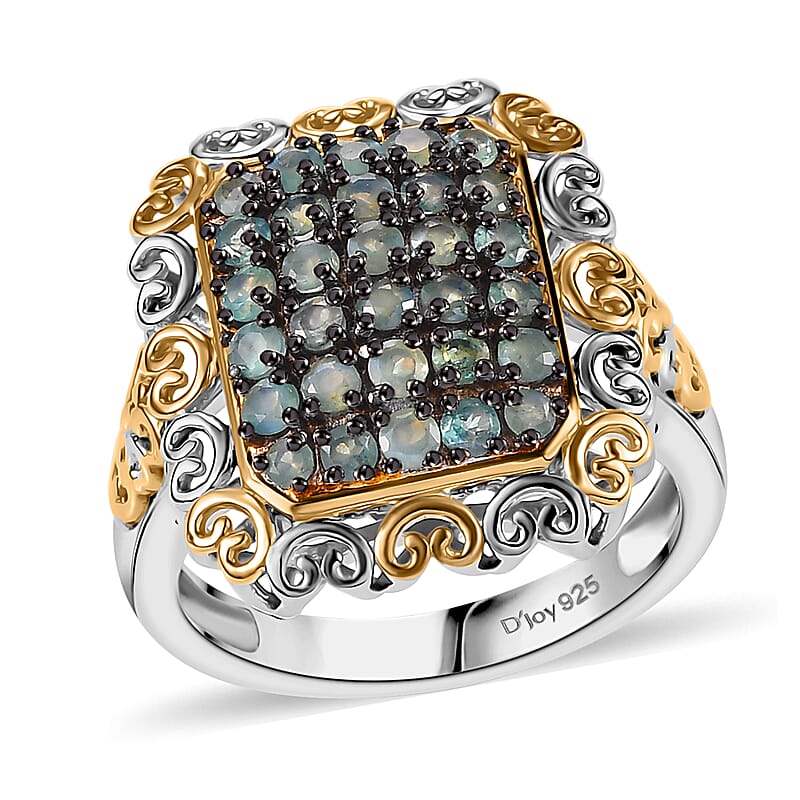 D'Joy Narsipatnam Alexandrite 1.00 ctw Regal Glow Ring in 18K Vermeil YG and Rhodium Over Sterling Silver (Size 10.0)
