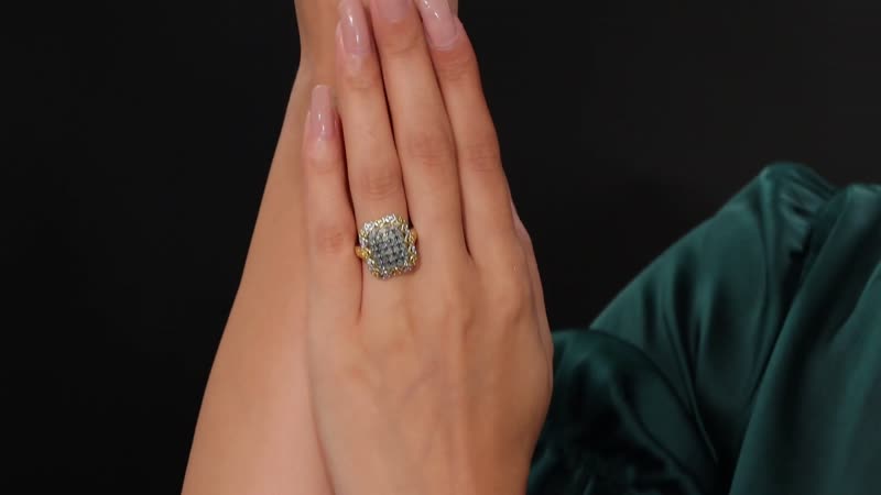 TLV Narsipatnam Alexandrite Ring in 18K Vermeil YG and Rhodium Over Sterling Silver (Size 10.0) 1.00 ctw