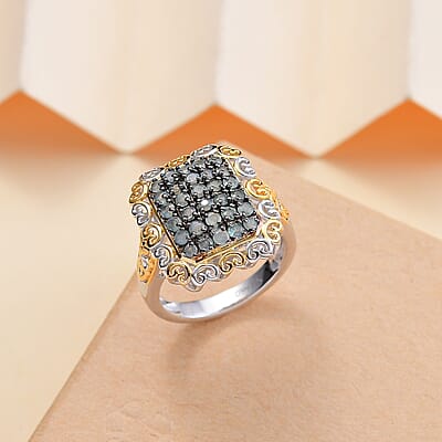 D'Joy Narsipatnam Alexandrite 1.00 ctw Regal Glow Ring in 18K Vermeil YG and Rhodium Over Sterling Silver (Size 10.0)