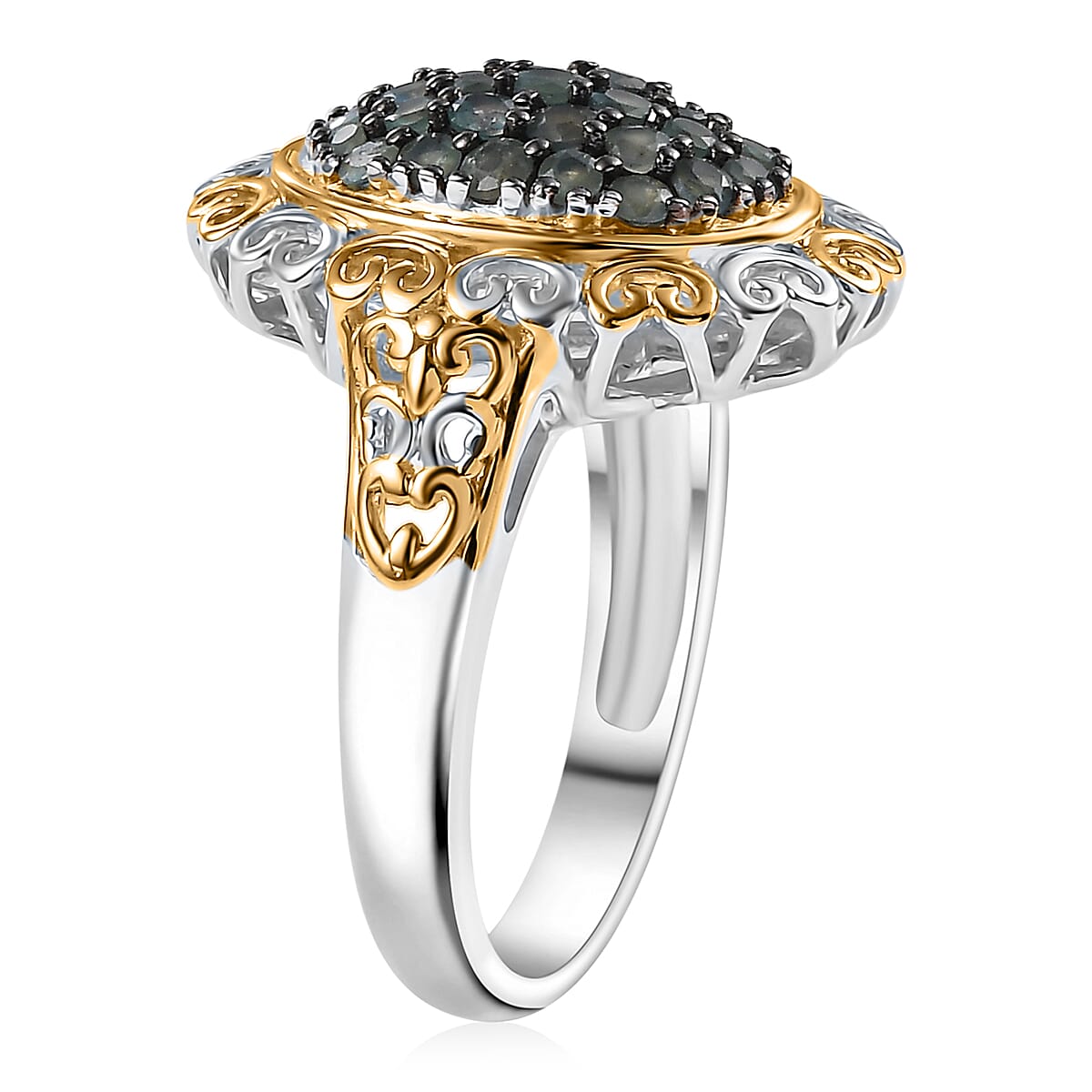 Narsipatnam Alexandrite 0.90 ctw Regal Glow Ring in 18K Vermeil YG and Rhodium Over Sterling Silver (Size 9.0) image number 3