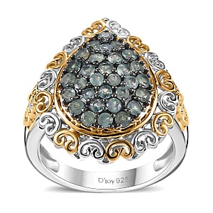 Narsipatnam Alexandrite 1.10 ctw Ring in 18K Vermeil YG and Rhodium Over Sterling Silver (Size 6.0)