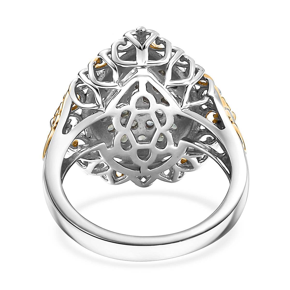 Narsipatnam Alexandrite 1.10 ctw Ring in 18K Vermeil YG and Rhodium Over Sterling Silver (Size 8.0) image number 4
