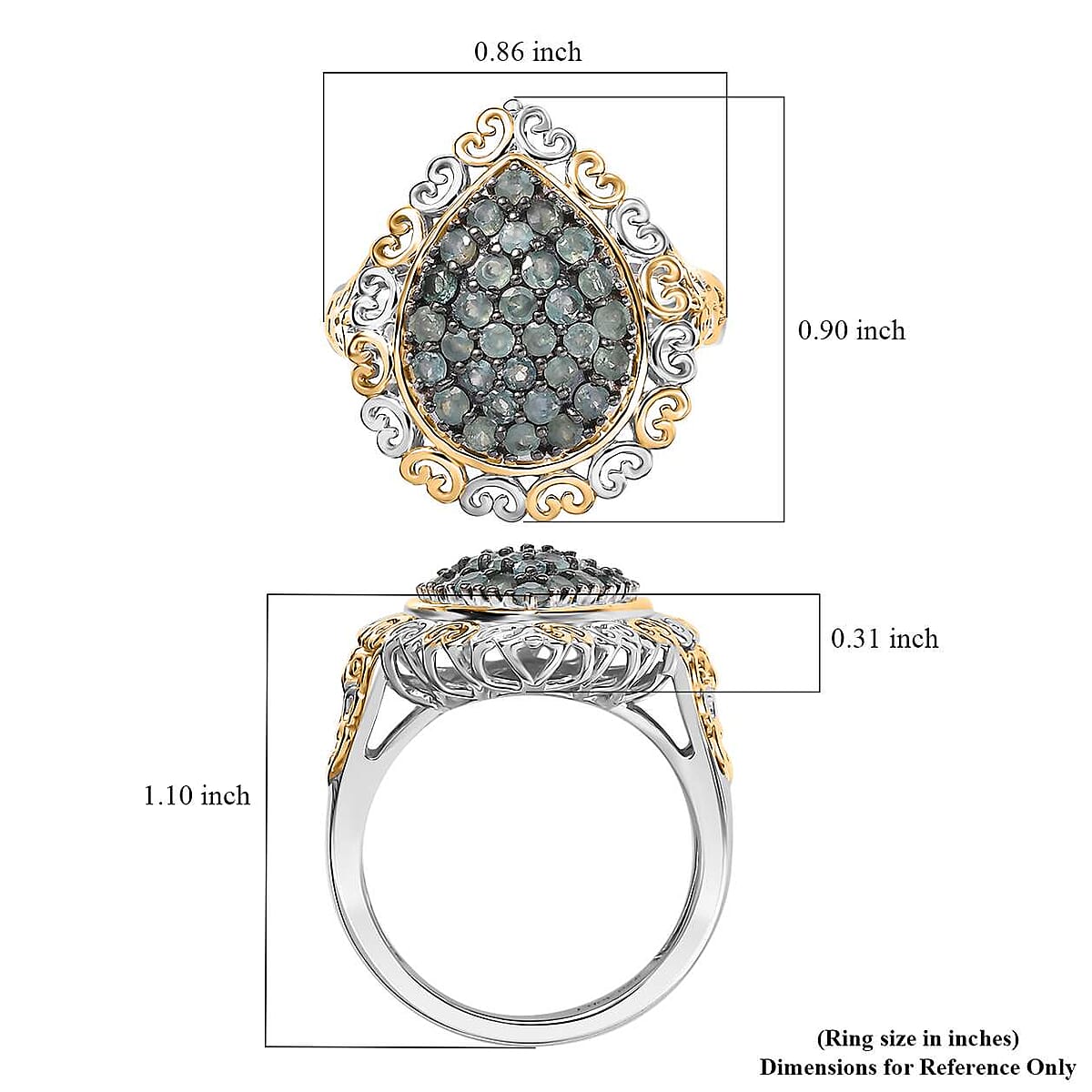 Narsipatnam Alexandrite 1.10 ctw Ring in 18K Vermeil YG and Rhodium Over Sterling Silver (Size 8.0) image number 5
