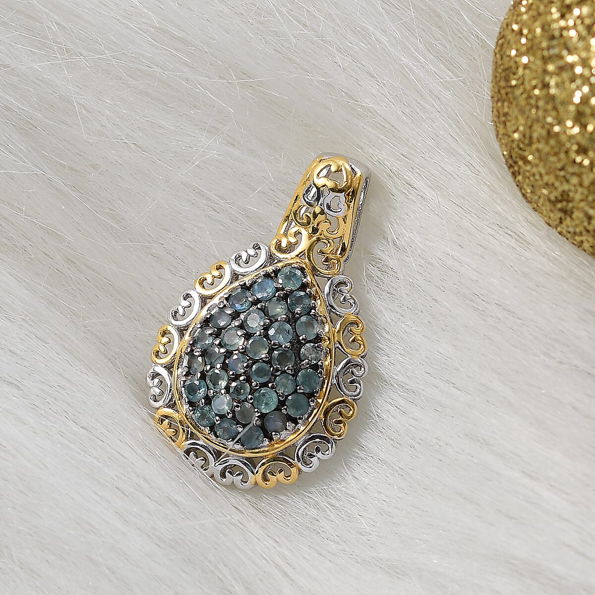 Narsipatnam Alexandrite 1.00 ctw Pendant in 18K Vermeil YG and Rhodium Over Sterling Silver image number 1