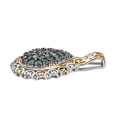 Narsipatnam Alexandrite 1.00 ctw Pendant in 18K Vermeil YG and Rhodium Over Sterling Silver