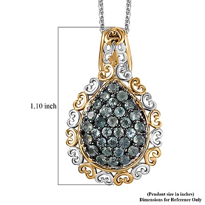 Narsipatnam Alexandrite 1.00 ctw Pendant in 18K Vermeil YG and Rhodium Over Sterling Silver
