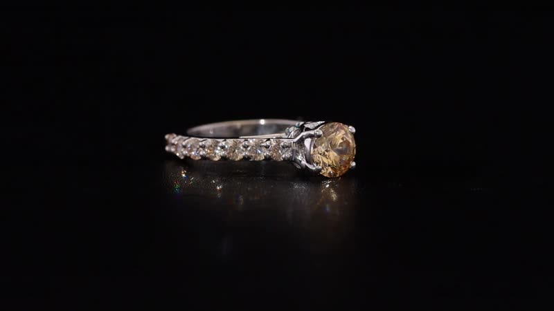 J Francis Embellished with Amber, Mint Green and Champagne Zirconia by Swarovski Crown Ring in Rhodium Over Sterling Silver (Size 10.0) 3.60 ctw