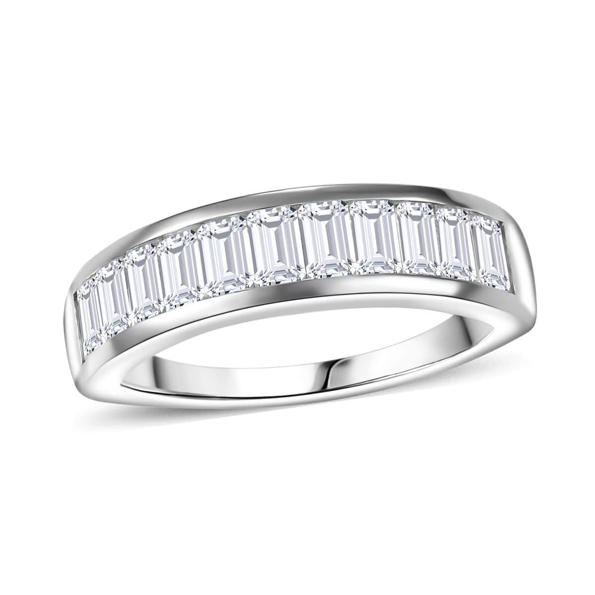 J Francis Embellished with Zirconia by Swarovski Eternity Band Ring in Rhodium Over Sterling Silver (Size 10.0) 2.10 ctw image number 0