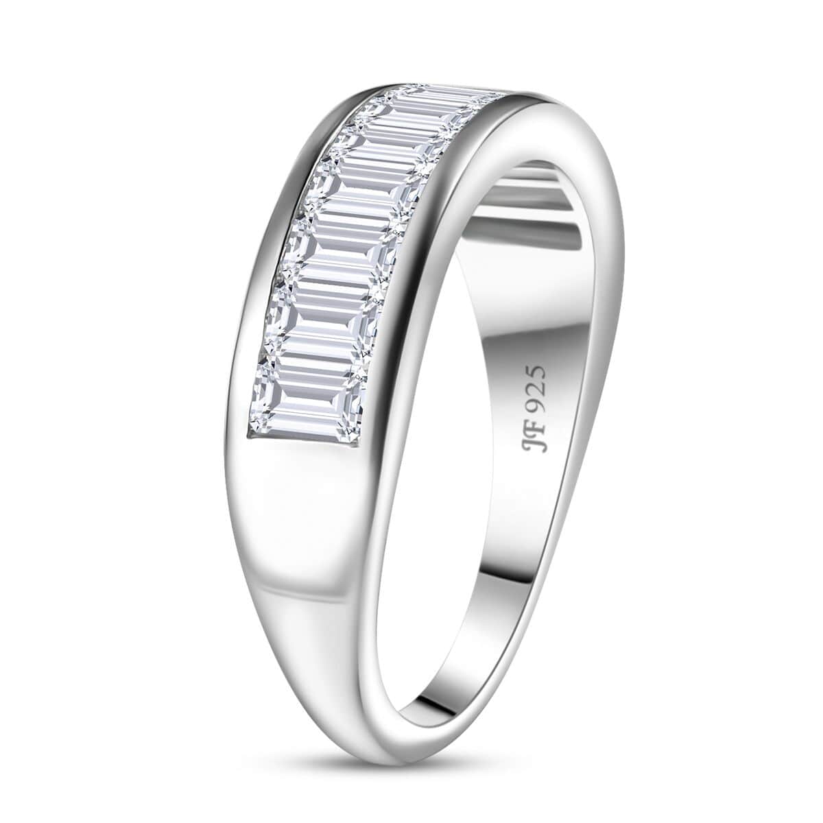 J Francis Embellished with Zirconia by Swarovski Eternity Band Ring in Rhodium Over Sterling Silver (Size 10.0) 2.10 ctw image number 3