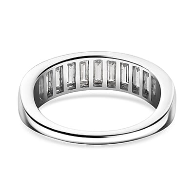 J Francis Embellished with Zirconia by Swarovski 2.10 ctw Eternity Band Ring in Rhodium Over Sterling Silver (Size 10.0)