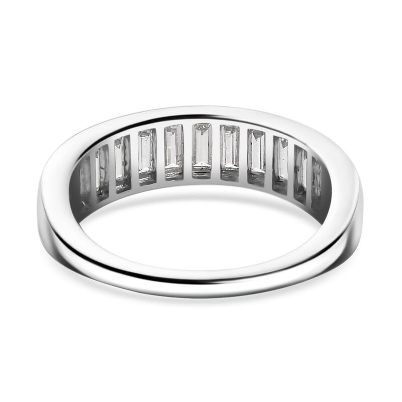J Francis Embellished with Zirconia by Swarovski 2.10 ctw Eternity Band Ring in Rhodium Over Sterling Silver (Size 10.0)