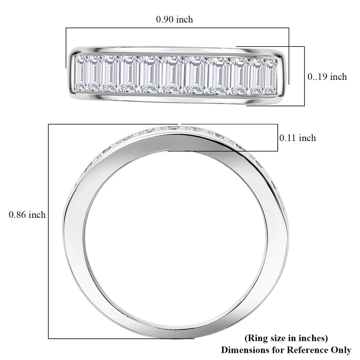 J Francis Embellished with Zirconia by Swarovski Eternity Band Ring in Rhodium Over Sterling Silver (Size 10.0) 2.10 ctw image number 5