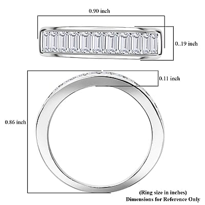 J Francis Embellished with Zirconia by Swarovski 2.10 ctw Eternity Band Ring in Rhodium Over Sterling Silver (Size 10.0)