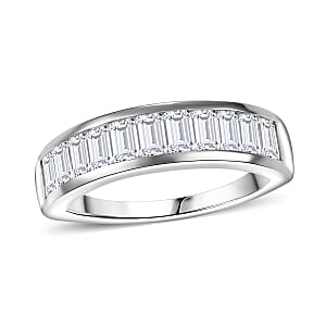 J Francis Embellished with Zirconia by Swarovski 2.10 ctw Eternity Band Ring in Rhodium Over Sterling Silver (Size 9.0)