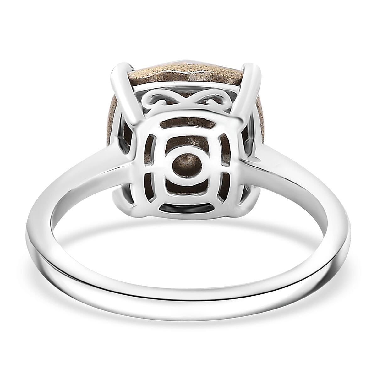 J Francis Embellished with Aurora Borealis Crystal by Swarovski Solitaire Ring in Rhodium Over Sterling Silver (Size 9.0) image number 4