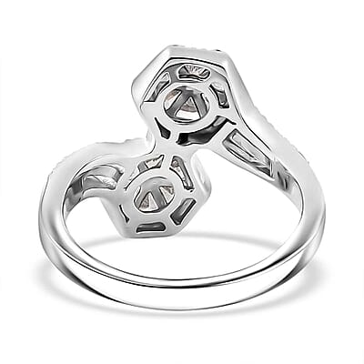 J Francis Embellished with Zirconia by Swarovski 1.00 ctw Ring in Rhodium Over Sterling Silver (Size 10.0)
