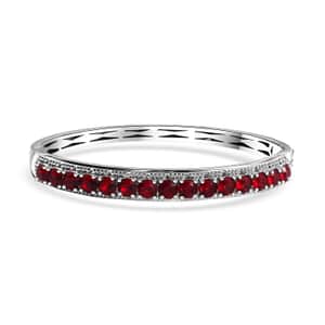 Karis J Francis Embellished with Siam Color Crystal by Swarovski Starry Night Bangle Bracelet in Platinum Bond (7.25 In)