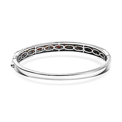 Karis J Francis Embellished with Siam Color Crystal by Swarovski Starry Night Bangle Bracelet in Platinum Bond (7.25 In)