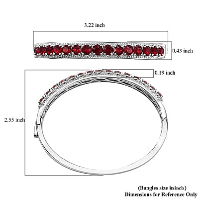 Karis J Francis Embellished with Siam Color Crystal by Swarovski Starry Night Bangle Bracelet in Platinum Bond (7.25 In)