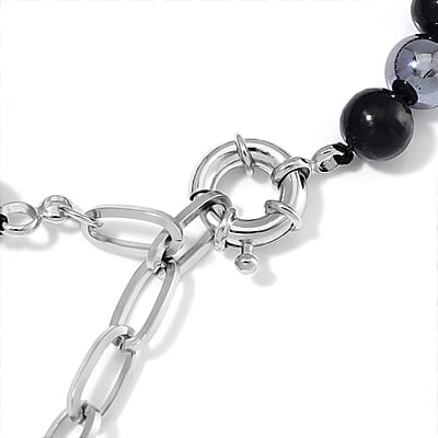Terahertz, Shungite Dog Collar (8-12 Inches) (Size XS) in Silvertone 80.00 ctw