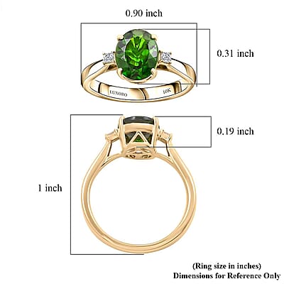 Certified & Appraised Luxoro 10K Yellow Gold AAA Chrome Diopside and Diamond (G-H, I2) (0.15 cts) Ring (Size 12.0) (Del. in 7-10 Days) 2.75 ctw