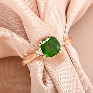 Certified & Appraised Luxoro AAA Chrome Diopside and G-H I2 Diamond 1.75 ctw Ring in 10K Yellow Gold (Size 10.0)