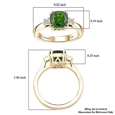 Certified and Appraised Luxoro 10K Yellow Gold AAA Chrome Diopside, Diamond (G-H, I2) Ring (Size 12.0) 1.75 ctw