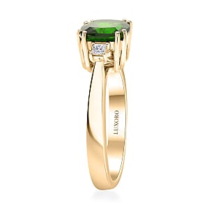 Certified & Appraised Luxoro AAA Chrome Diopside and G-H I2 Diamond 1.75 ctw Ring in 10K Yellow Gold (Size 9.0)