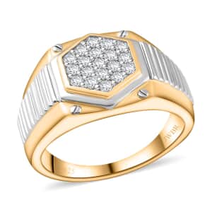 Diamond 0.50 ctw Men's Ring in 14K YG and Platinum Over Sterling Silver (Size 10.5)